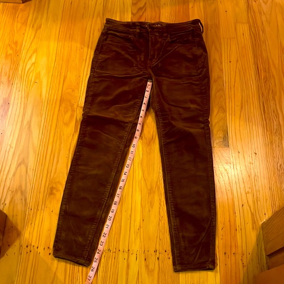 AE High Rise Super Stretch Brown Corduroy Jeggings, Size 6 Short - Picture 3 of 7